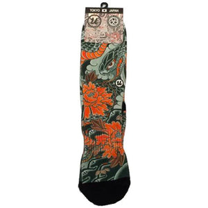 Hevi Botan de Mutsuo - Three Tides Tattoo Irezumi Calcetines