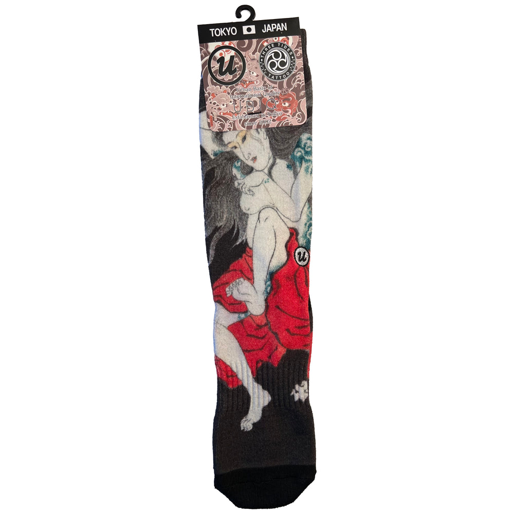 Tamatorihime by Horihiro Mitomo - Three Tides Tattoo Irezumi Socks