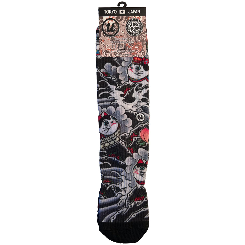 Fukuinu de Nami - Tatuaje de las Tres Mareas Irezumi Calcetines