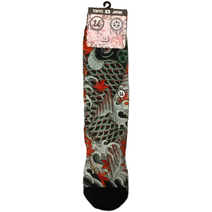 Calcetines Irezumi con el tatuaje Three Tides Koi de Mutsuo