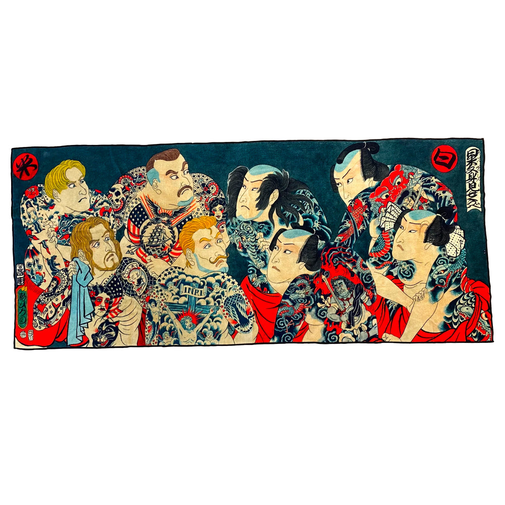 Horihiro Mitomo Bath Towel 5 - Three Tides Tattoo Irezumi Bath Towel